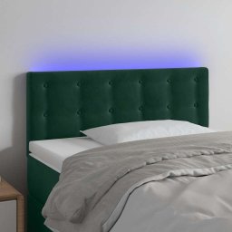 Tablie de pat cu LED, verde închis, 90x5x78/88 cm, catifea GartenMobel Dekor