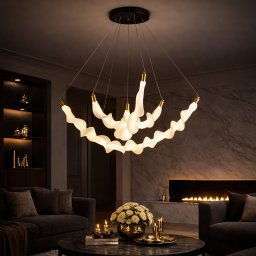 Lustra LED suspendata LT760/3GD, 28W, alb, înaltime reglabila
