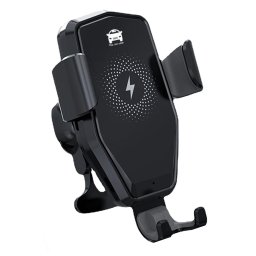 Suport telefon auto Siegbert cu încarcare wireless 15W si prindere la ventilatie