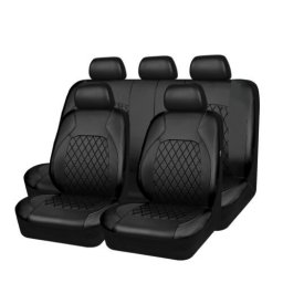 Set huse scaune auto RoGroup Roma din piele ecologica, 9 piese, negru