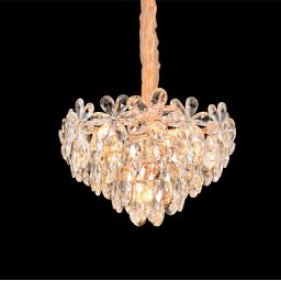 Candelabru din Cristal Eleganza 7xE14, Auriu Lucios, 40 cm