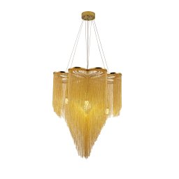 Candelabru auriu MD9021 cu 6 surse G9, diametru 50 cm, metal