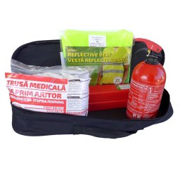 Kit siguranta auto RoGroup complet cu geanta textila si accesorii omologate