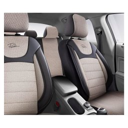 Set huse scaune auto Panda Prestige negru-bej, 11 piese