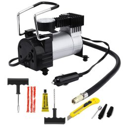 Kit vulcanizare anvelope auto 12V cu compresor electric 10 bari