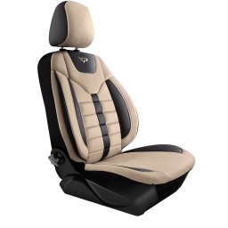 Set huse scaune auto Panda Toronto tip Alcantara, bej-negru, 11 piese