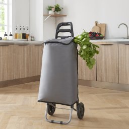 Troler de cumparaturi pliabil Aaby 36 L, gri închis, [en.casa]
