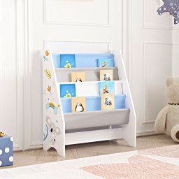 Raft pentru carti copii Fisterra cu motiv Koala, alb/gri/albastru