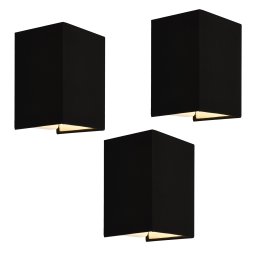 Set 3 aplice de perete negre Schwerin, design modern, E27