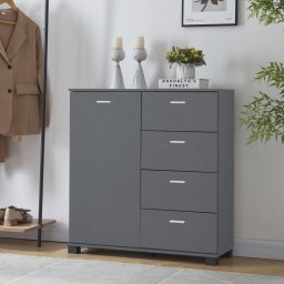 Comoda sideboard Döbritz 84x80x28 cm, gri închis, cu 4 sertare