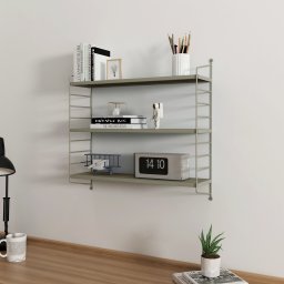Raft de perete modular bej cu 3 polite Strängnäs [en.casa]