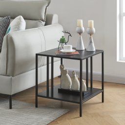 Masa laterala Kumlinge din metal negru, 45x45x47 cm, [en.casa]