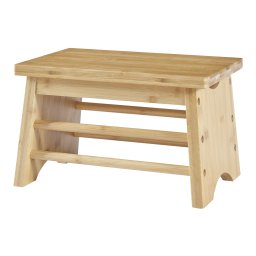 Scaunel treapta din bambus Ryslinge, suport 100 kg, [en.casa]