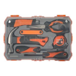 Set unelte de mana 13 piese pentru uz casnic, cu cutie, Kendo 86129