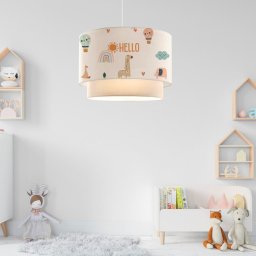 Pendul pentru copii Lurgan alb cu model girafa si înaltime reglabila