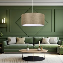 Lustra suspendata Sutton bej cu abajur textil modern [lux.pro]