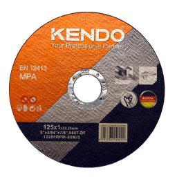 Disc de taiere pentru metal si otel Kendo 125x1 mm, pentru polizor unghiular
