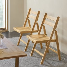 Set 2 scaune pliabile din bambus Gran pentru bucatarie si dining