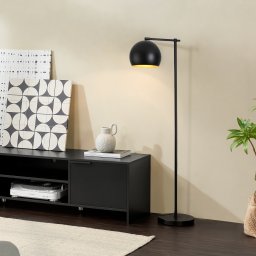 Lampadar modern Skiptvet negru din metal, 156 cm, dulie E27