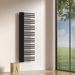 Calorifer portprosop baie Kviteseid negru 146x45 cm, 558 W