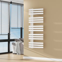 Calorifer portprosop baie Slidre 120x50 cm alb, otel, 561 W