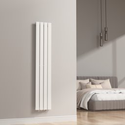 Calorifer vertical Nore alb 160x30 cm, 540W, din otel, montaj pe perete