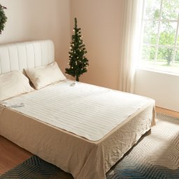 Patura electrica dubla 160x140 cm alba, 3 trepte de încalzire