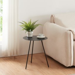 Masa laterala Sula din metal negru 45x40 cm pentru living si dormitor