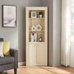 Dulap coloana Eura cu 2 usi si rafturi, stejar, 170x62x30 cm