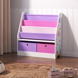 Raft pentru copii Neda cu motiv oceanic, alb, roz si lila