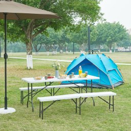 Masa plianta de camping Ljusnarsberg 180x75x72 cm, alba, HDPE
