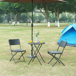 Masa plianta rotunda de gradina Mark 60x74 cm, neagra