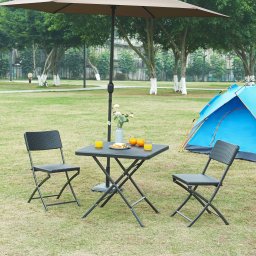 Masa pliabila pentru exterior Mark 78x78x74 cm, neagra