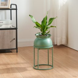 Suport pentru flori Assen cu ghiveci detasabil, verde, 31,5x19,5 cm