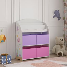 Raft pentru copii Orust cu 4 cutii depozitare si motiv oceanic