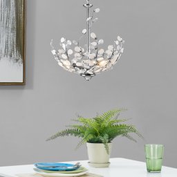 Lustra suspendata Ampthill cu 3 becuri E14, cristale decorative, crom