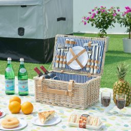Cos de picnic Lumparland pentru 4 persoane, 42x28x20 cm, rachita