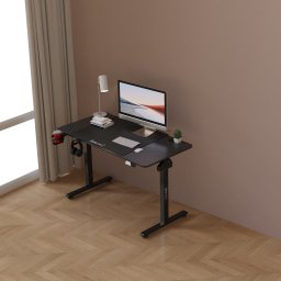 Birou reglabil pe inaltime Stryn 120x60 cm negru, [pro.tec]