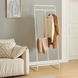 Cuier de haine Sandviken din otel alb, 166x63x48 cm, 3 bare