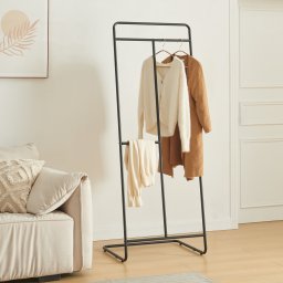 Cuier tip stativ Sandviken din otel negru, 166x63x48 cm, 3 bare