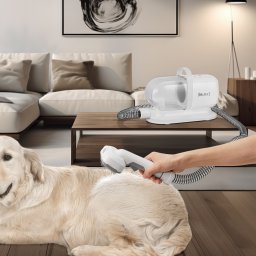 Set îngrijire animale 5 în 1 cu aspirator si masina de tuns Amesbury alb