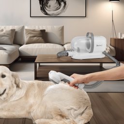 Set 5 în 1 pentru îngrijirea animalelor cu aspirare Amesbury alb/gri