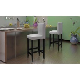 Scaune de bar, 2 buc., alb, piele ecologica GartenMobel Dekor