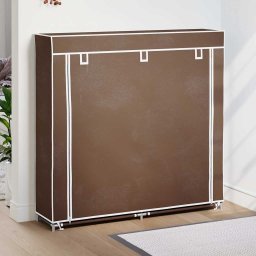 Dulap pantofi din material textil cu capac, maro, 115x28x110 cm GartenMobel Dekor