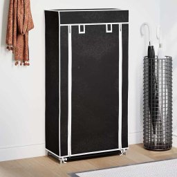 Dulap pantofi material textil cu capac, negru, 58x 28x106 cm GartenMobel Dekor