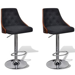 Scaune de bar, 2 buc., lemn curbat si material textil GartenMobel Dekor
