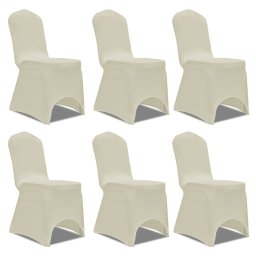 Husa de scaun elastica, 6 buc., crem GartenMobel Dekor