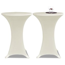 Husa de masa cu picior Ø60 cm, 2 buc., crem, elastic GartenMobel Dekor