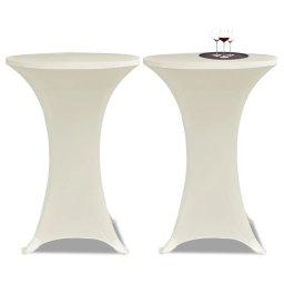 Husa de masa cu picior Ø70 cm, 2 buc., crem, elastic GartenMobel Dekor