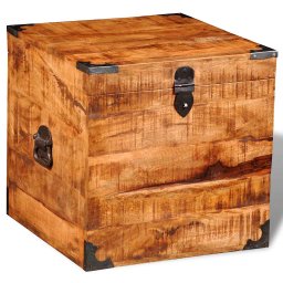 Cufar de depozitare tip cub, lemn de mango nefinisat GartenMobel Dekor